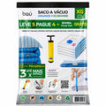 Kit 5 Sacos a Vácuo XG 70x100 para Edredons + Bomba Grátis Baú
