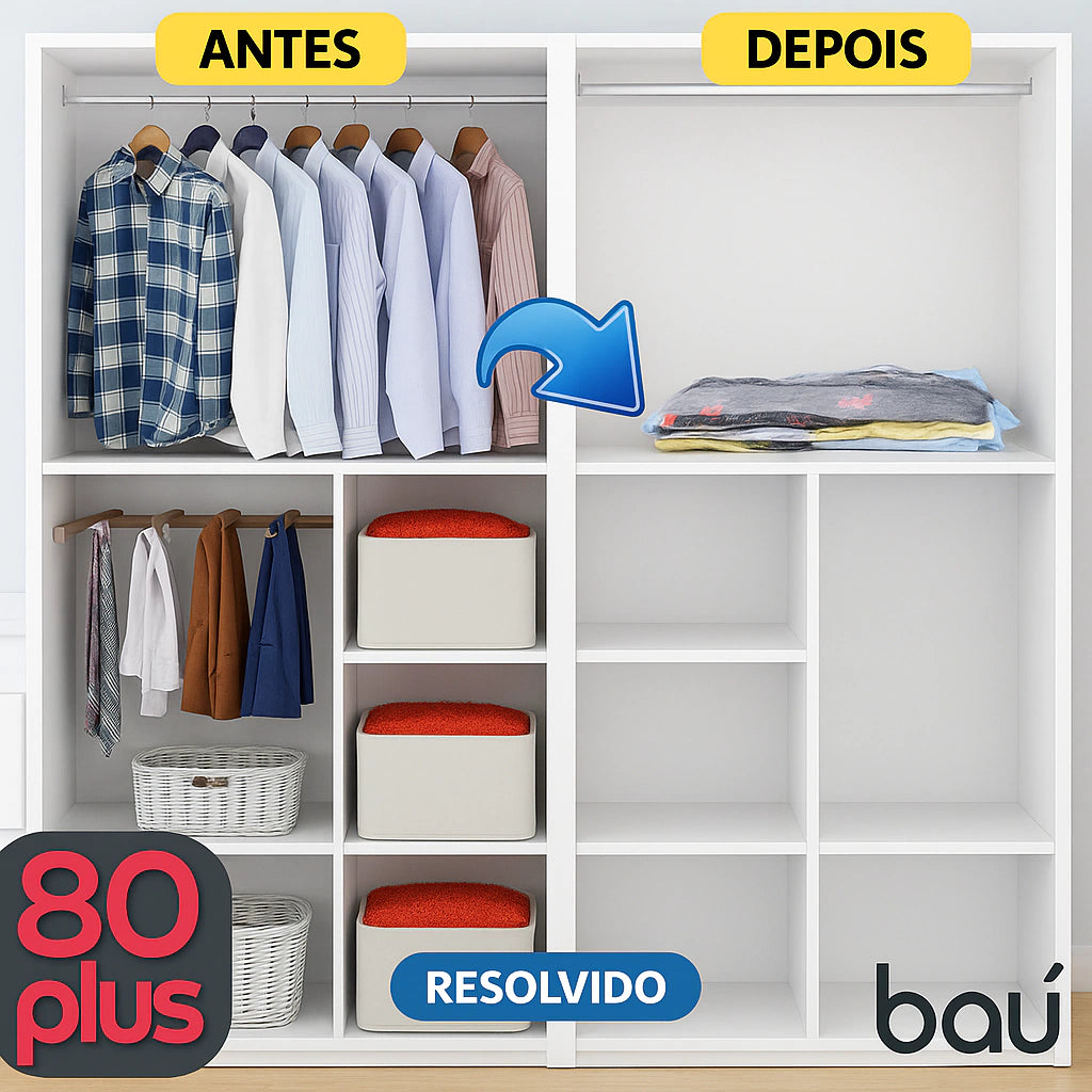 Kit 5 Sacos a Vácuo Grande (60x80cm) + Bomba Power Sug Grátis | Ideal para Roupas e Viagem