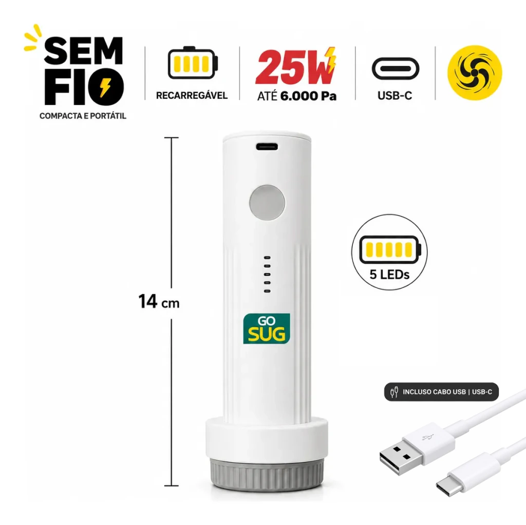 Bomba Elétrica Sucção De Ar Saco A Vácuo Potente | Sem Fio