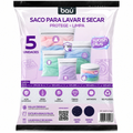 Kit 5 Sacos Para Lavar E Secar Roupas Variados Wash Plus Baú